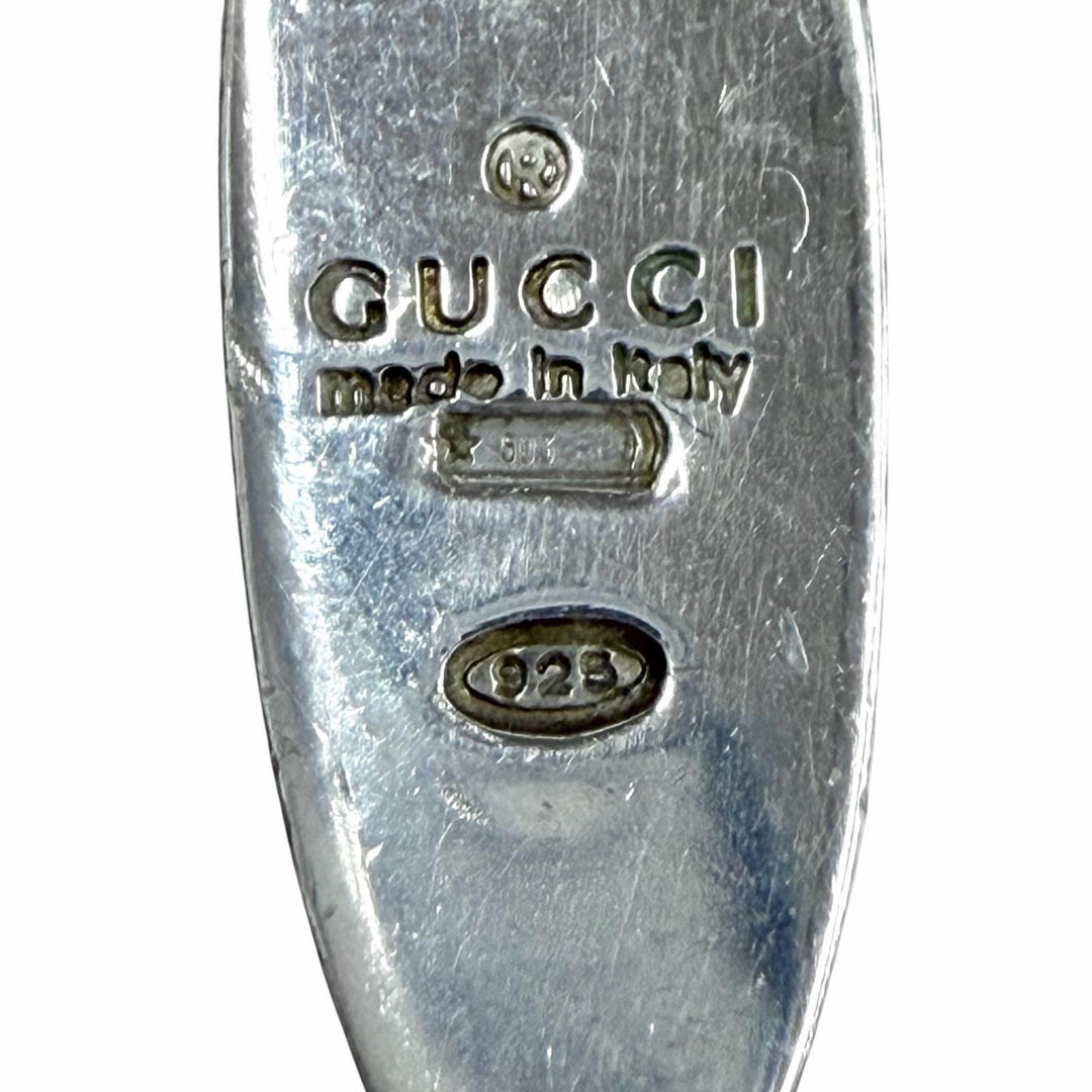 Very Good GUCCI Pierce Oval Silver SV925 Women