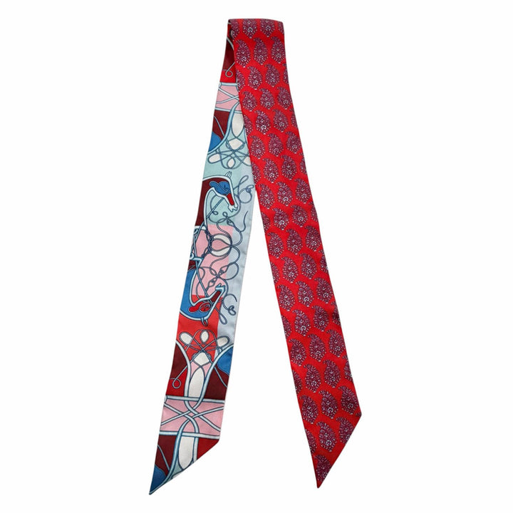 Excellent HERMES scarf Twilly Coup de Fouet au Bloc Multi silk Women