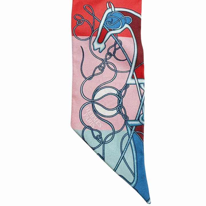 Excellent HERMES scarf Twilly Coup de Fouet au Bloc Multi silk Women