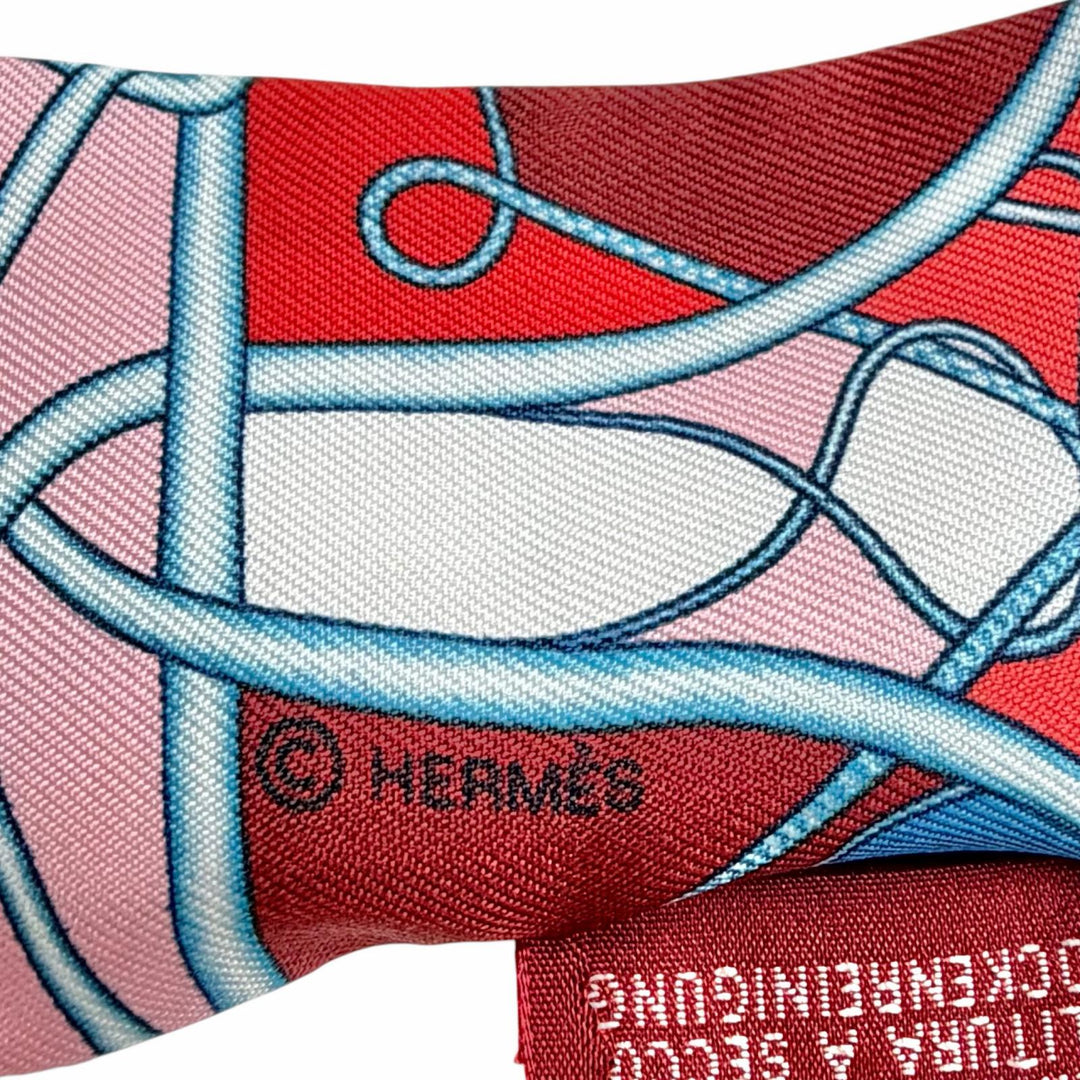 Excellent HERMES scarf Twilly Coup de Fouet au Bloc Multi silk Women