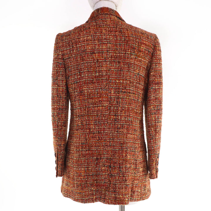 Great CHANEL Jacket COCO Button Tweed Orange series Women 36 98A P11504W02435