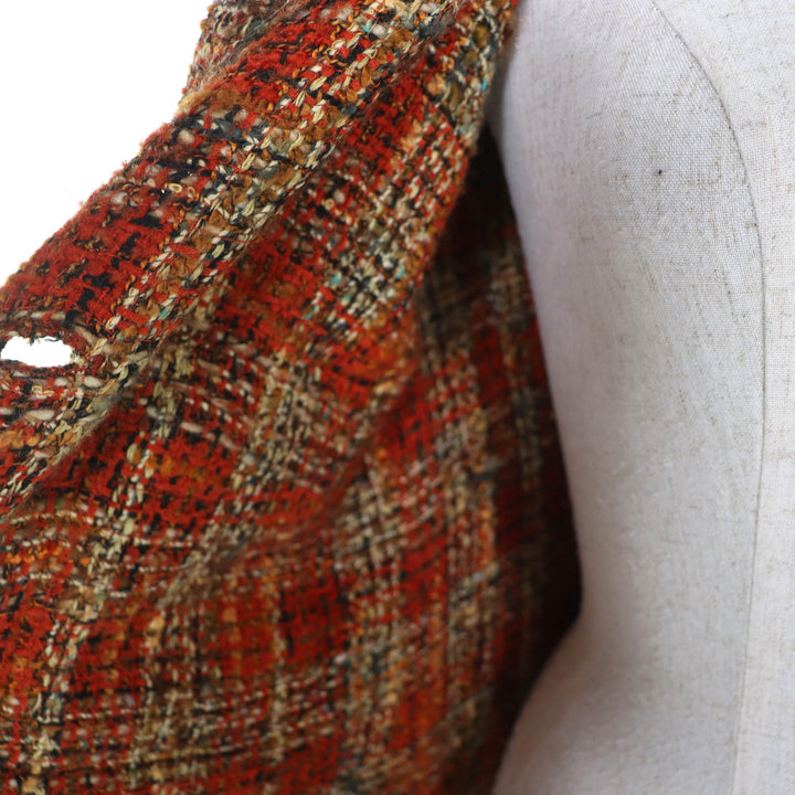 Great CHANEL Jacket COCO Button Tweed Orange series Women 36 98A P11504W02435