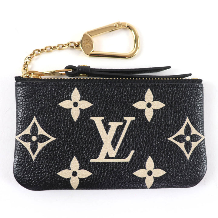 Excellent LOUIS VUITTON Card & Key Holder Pochette Clé black Monogram Ann Platt