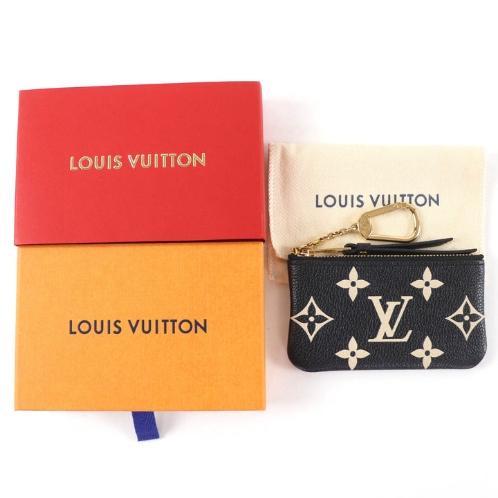 Excellent LOUIS VUITTON Card & Key Holder Pochette Clé black Monogram Ann Platt