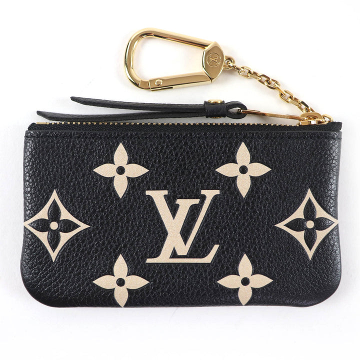 Excellent LOUIS VUITTON Card & Key Holder Pochette Clé black Monogram Ann Platt