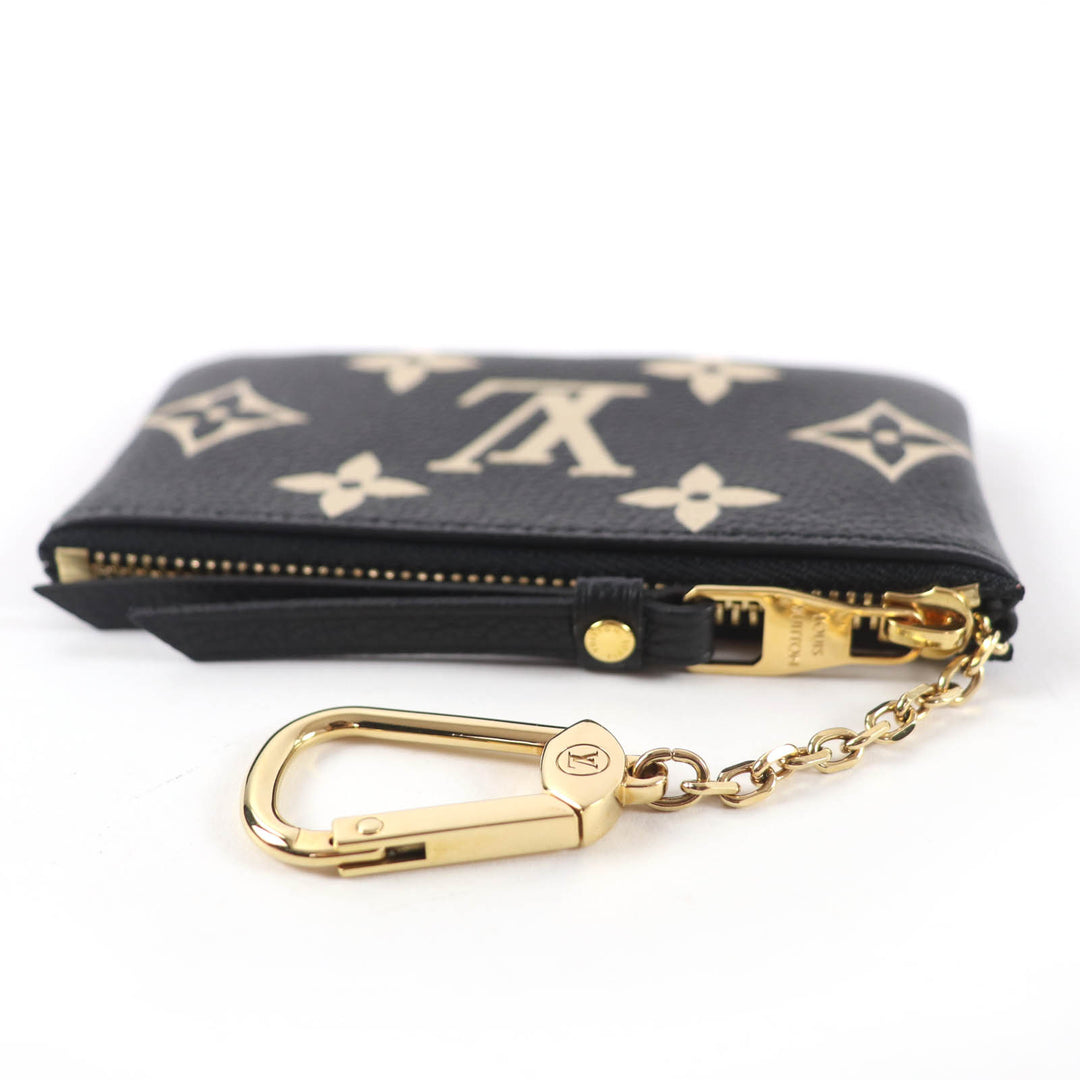 Excellent LOUIS VUITTON Card & Key Holder Pochette Clé black Monogram Ann Platt