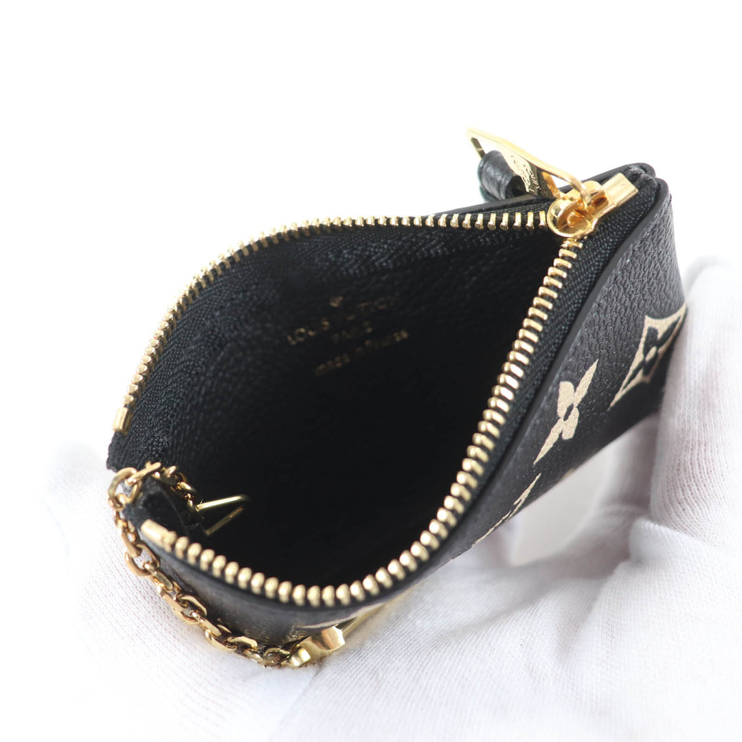 Excellent LOUIS VUITTON Card & Key Holder Pochette Clé black Monogram Ann Platt