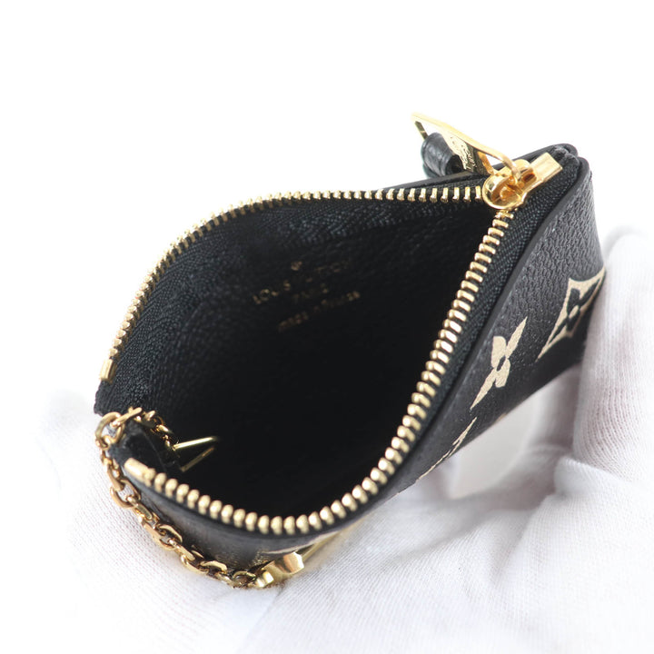 Excellent LOUIS VUITTON Card & Key Holder Pochette Clé black Monogram Ann Platt