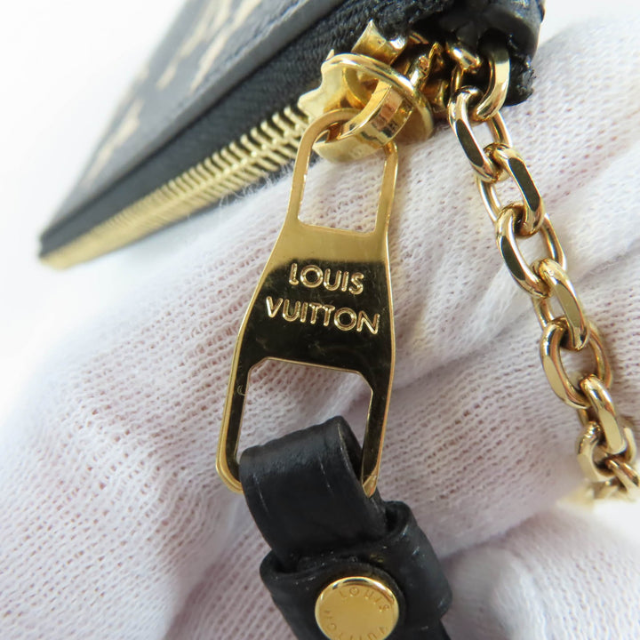 Excellent LOUIS VUITTON Card & Key Holder Pochette Clé black Monogram Ann Platt