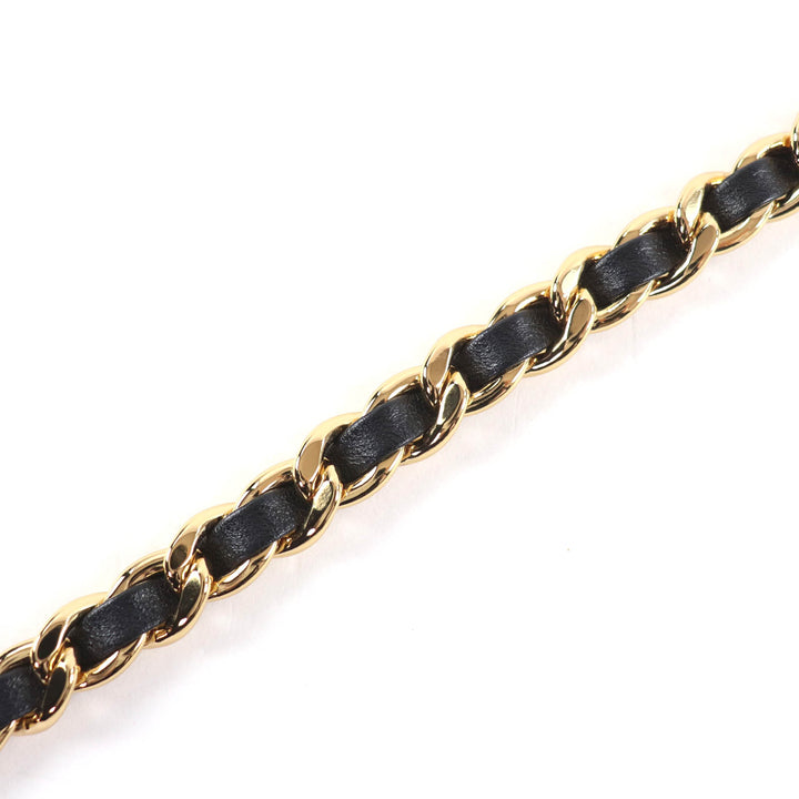 Pristine CHANEL belt COCO Mark Chain leather black leather Women B24B