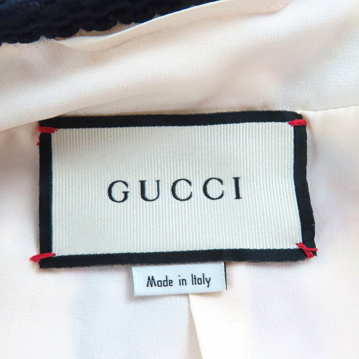 Pristine GUCCI collarless jacket Interlocking G metal buttons GG tweed 42 569926