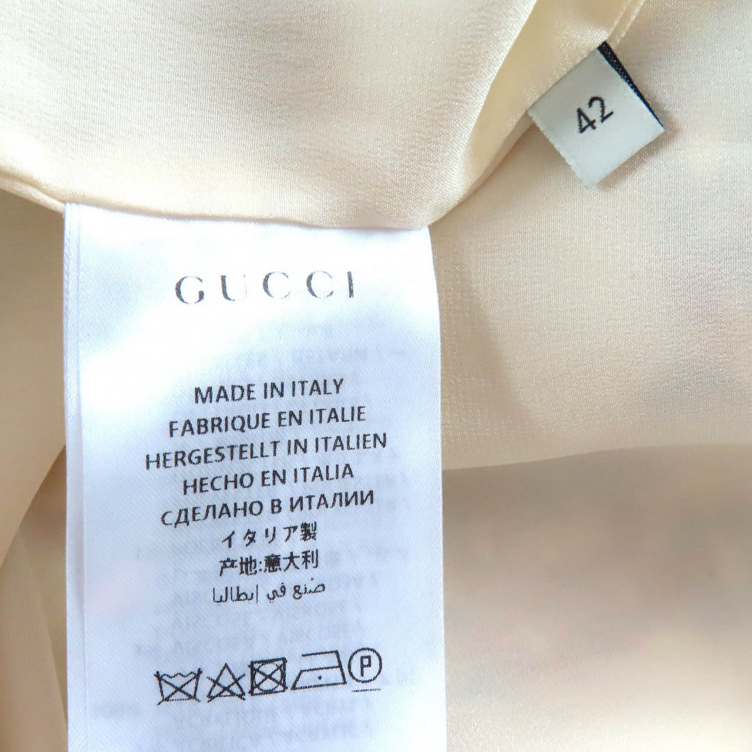 Pristine GUCCI collarless jacket Interlocking G metal buttons GG tweed 42 569926