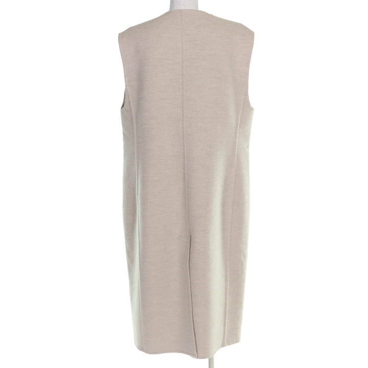 Pristine HERMES Best Wood Cellier Button Long Vest beige cashmere 44 3H0191DB