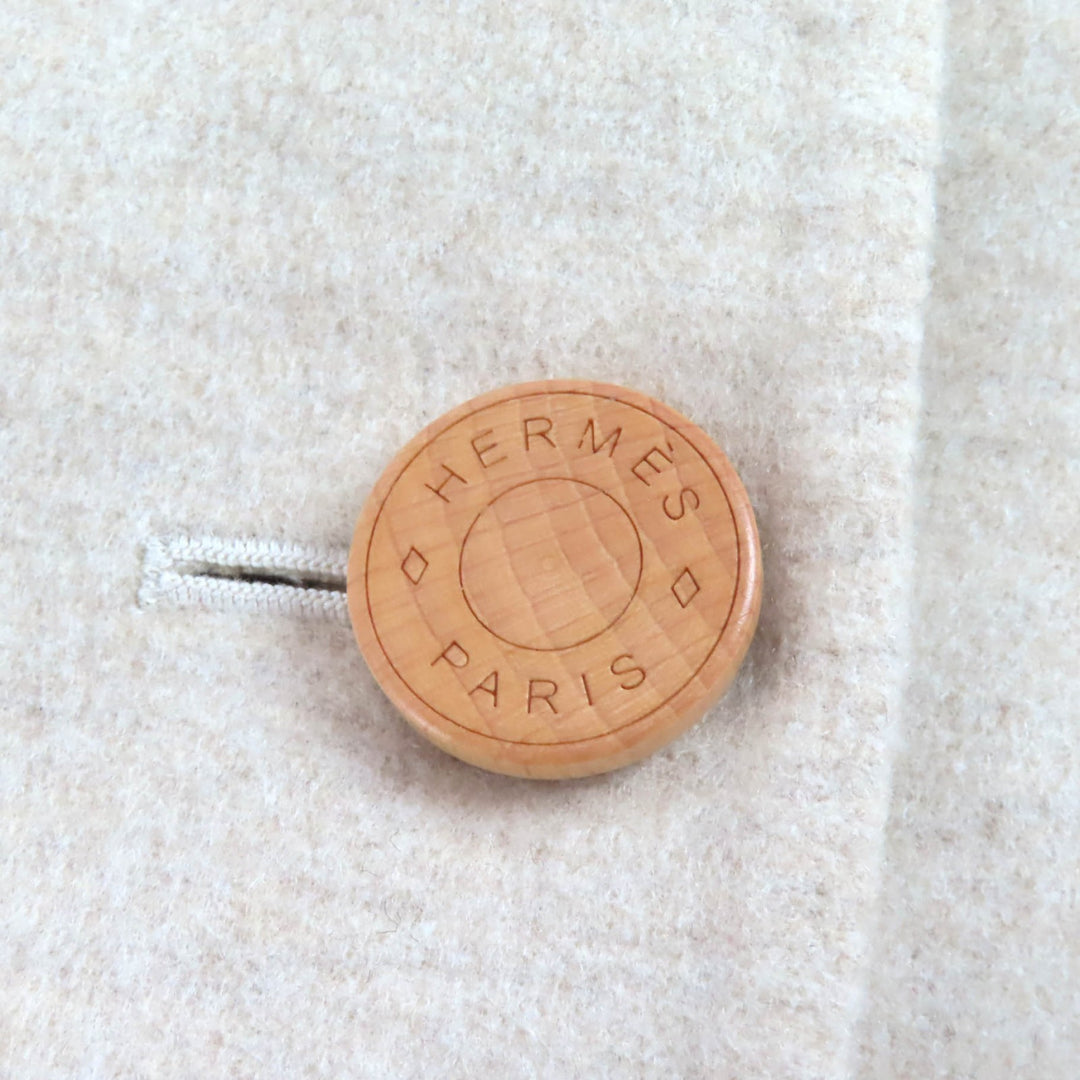 Pristine HERMES Best Wood Cellier Button Long Vest beige cashmere 44 3H0191DB
