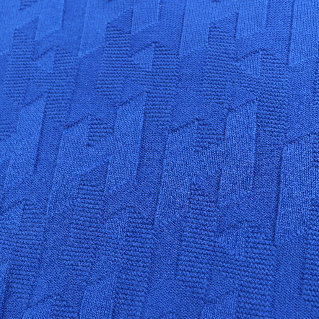 Excellent HERMES H-motif crew neck long-sleeve knit sweater blue 40 4E2611D3