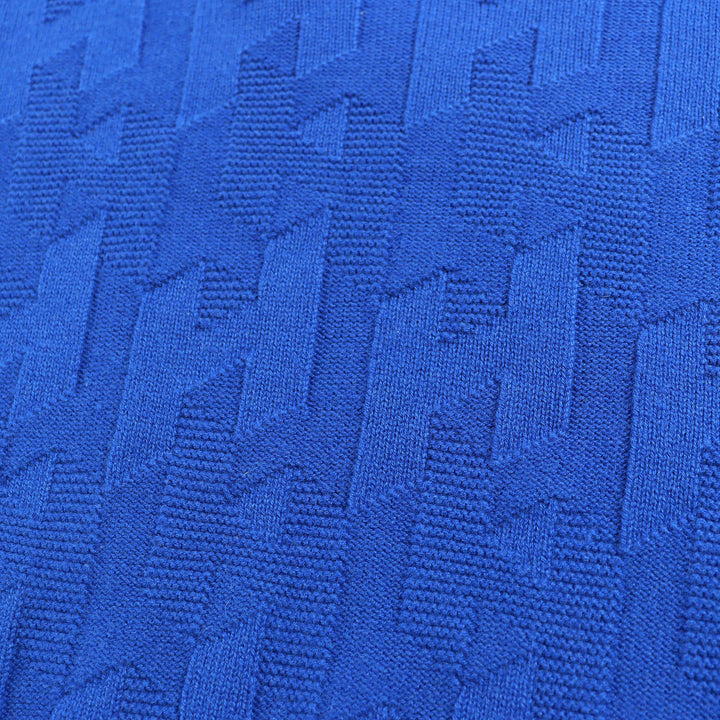 Excellent HERMES H-motif crew neck long-sleeve knit sweater blue 40 4E2611D3