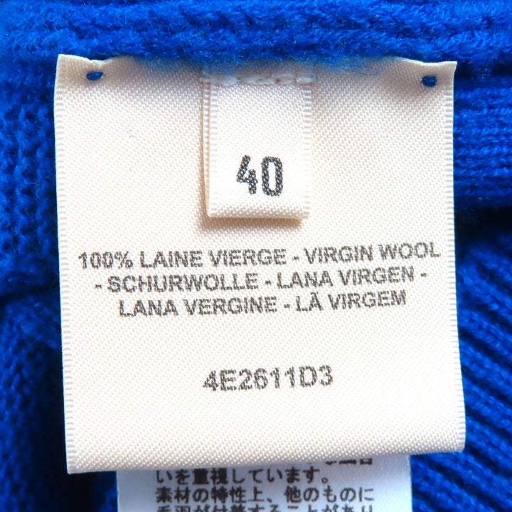 Excellent HERMES H-motif crew neck long-sleeve knit sweater blue 40 4E2611D3