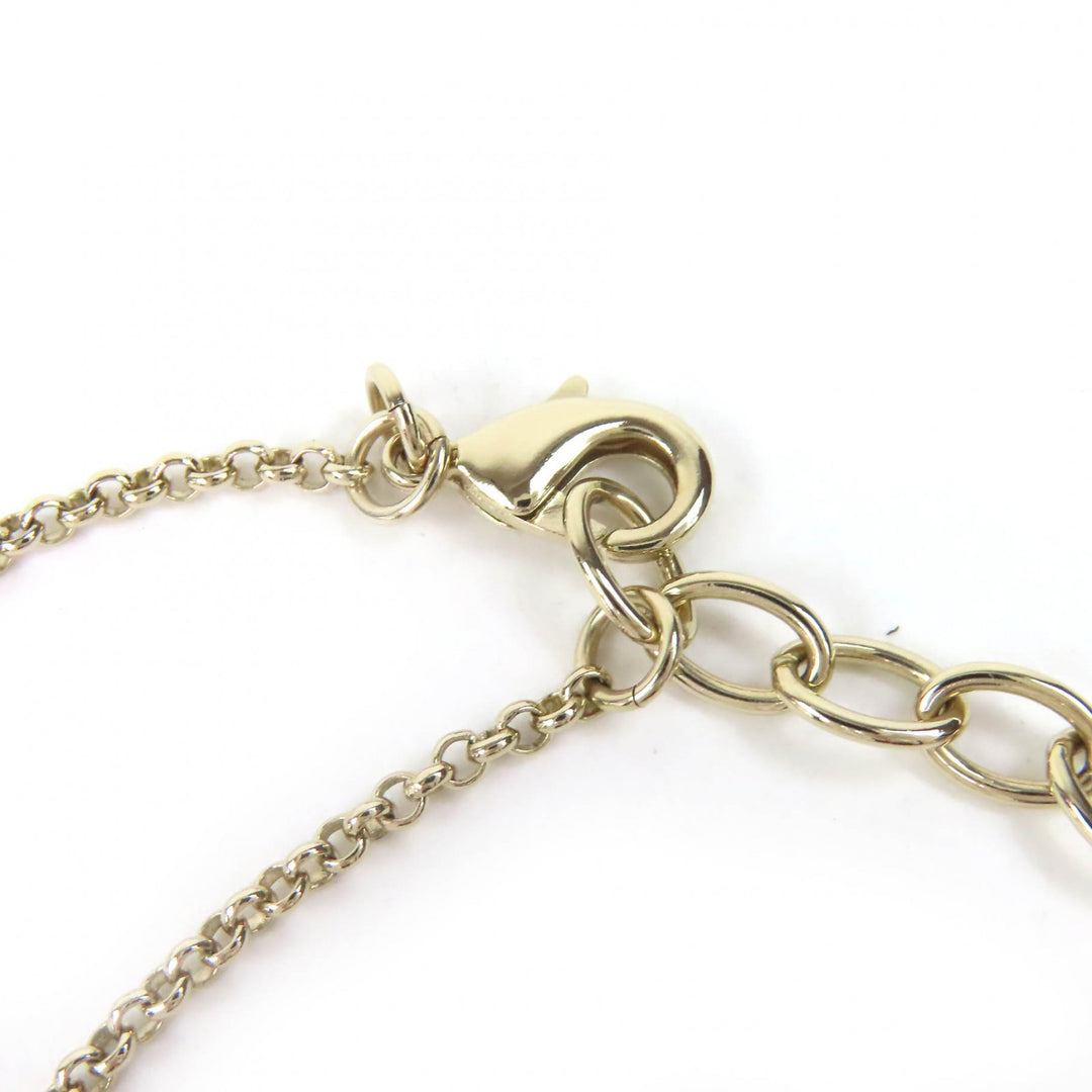 Excellent CHANEL Necklace COCO Mark Feather Pearl Strass gold Women L25S ABF691