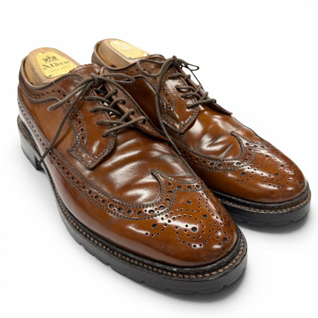 Great ALDEN Leather shoes Wingtip Lace-up Brown Cordovan mens 7 97502