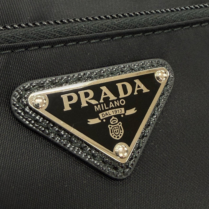 Excellent PRADA Clutch bag black Nylon mens 2NA819