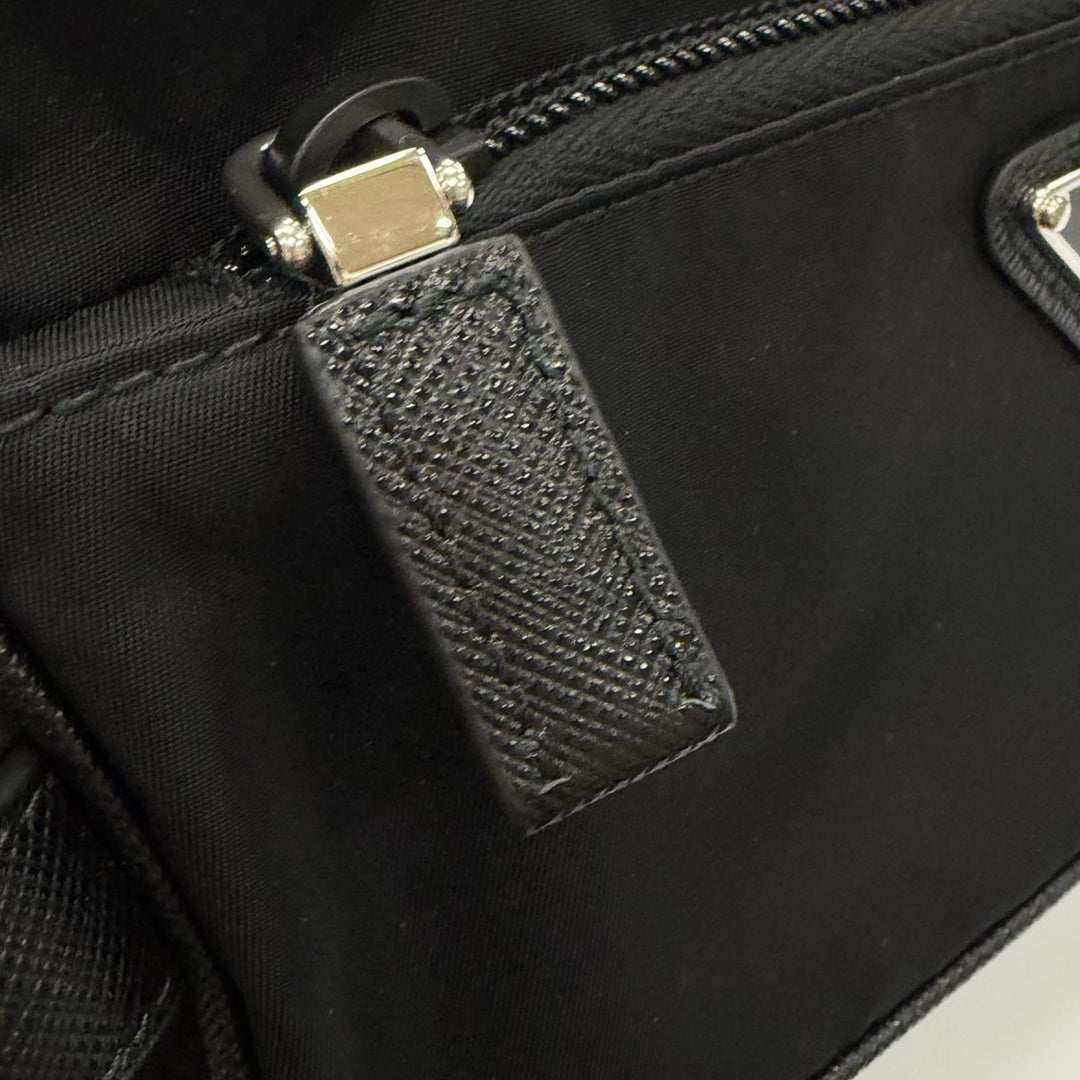 Excellent PRADA Clutch bag black Nylon mens 2NA819