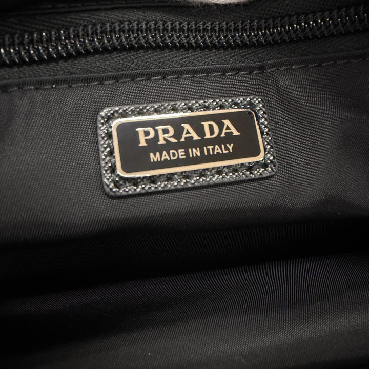 Excellent PRADA Clutch bag black Nylon mens 2NA819