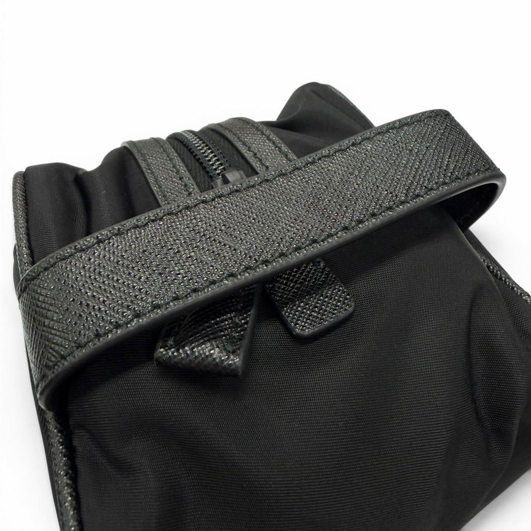 Excellent PRADA Clutch bag black Nylon mens 2NA819
