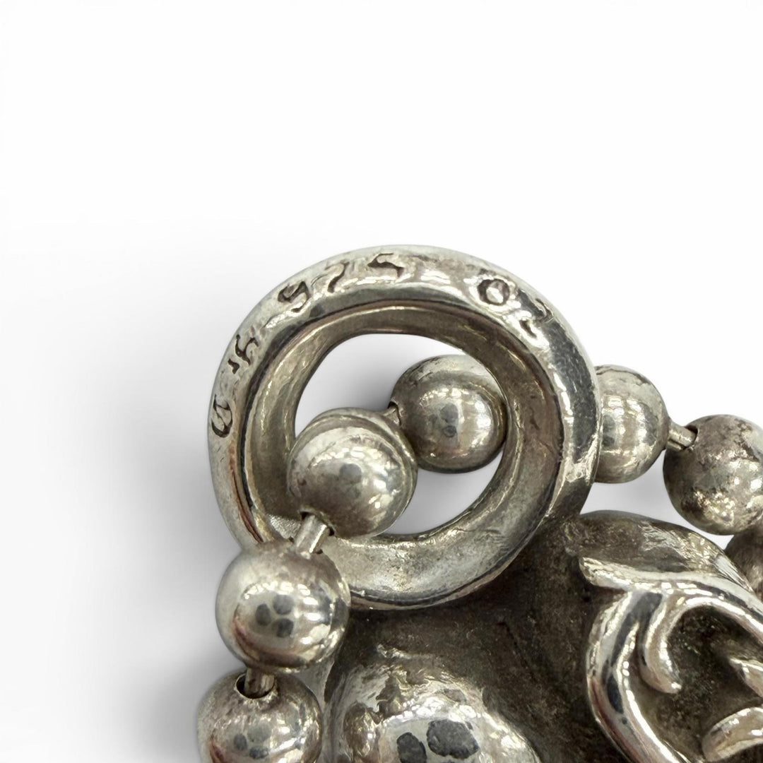 Excellent CHROME HEARTS Necklace Heart Stack Ball Chain Silver 925 mens