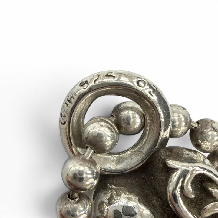 Excellent CHROME HEARTS Necklace Heart Stack Ball Chain Silver 925 mens