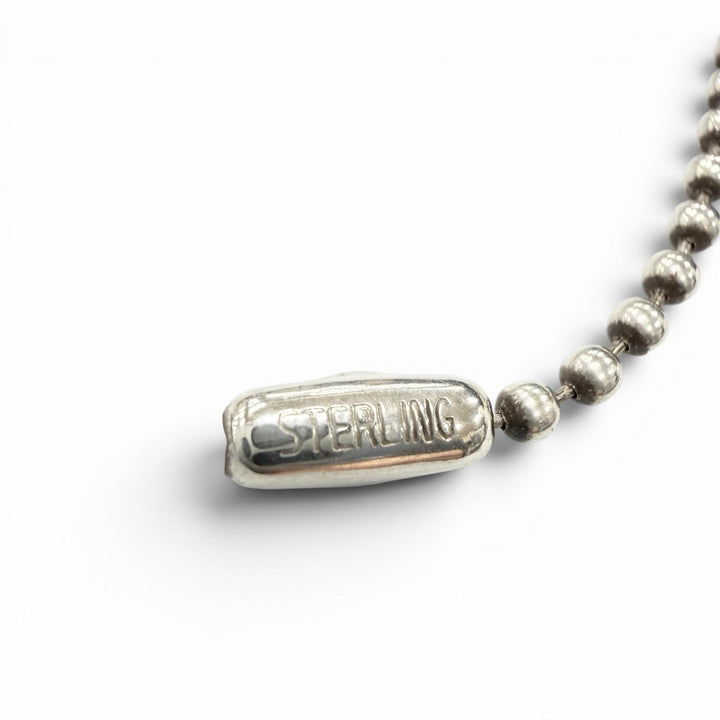 Excellent CHROME HEARTS Necklace Heart Stack Ball Chain Silver 925 mens