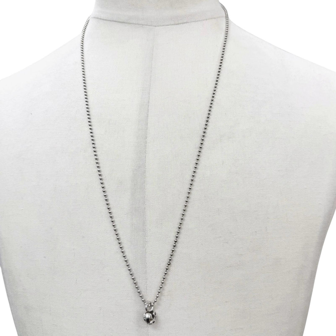 Excellent CHROME HEARTS Necklace Heart Stack Ball Chain Silver 925 mens