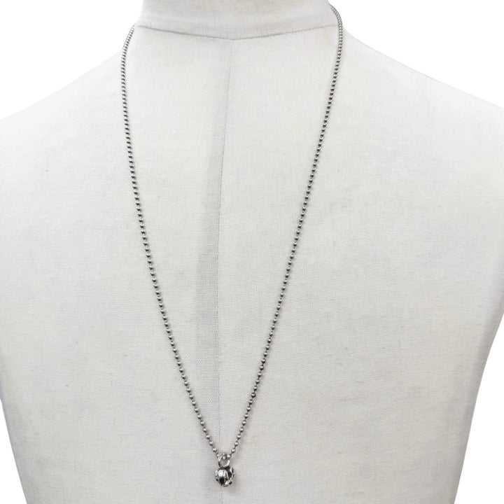 Excellent CHROME HEARTS Necklace Heart Stack Ball Chain Silver 925 mens