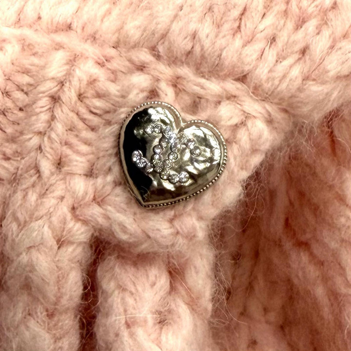 Excellent CHANEL knit Cape with rhinestones, COCO Mark wool 40 21B P71442
