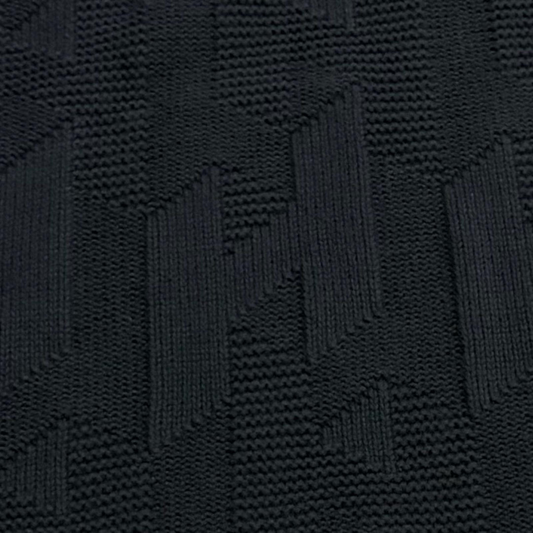 Excellent HERMES poncho H motif knit black wool Women 34 2904D3