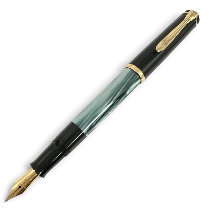 Great PERIKAN fountain pen M250 Marble Pattern, piston-filling type green mens