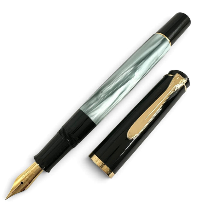 Great PERIKAN fountain pen M250 Marble Pattern, piston-filling type green mens