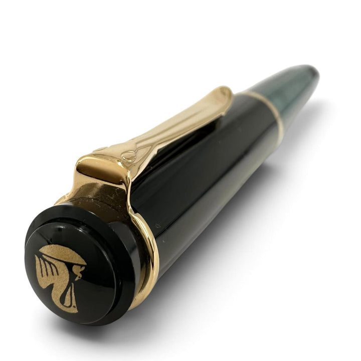Great PERIKAN fountain pen M250 Marble Pattern, piston-filling type green mens