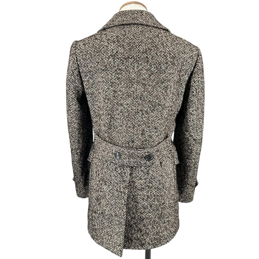 Excellent L.B.M.1911 Double chester coat Herringbone Tweed Brown 7L91187039