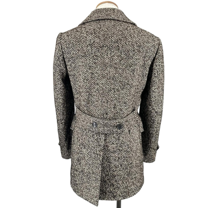 Excellent L.B.M.1911 Double chester coat Herringbone Tweed Brown 7L91187039