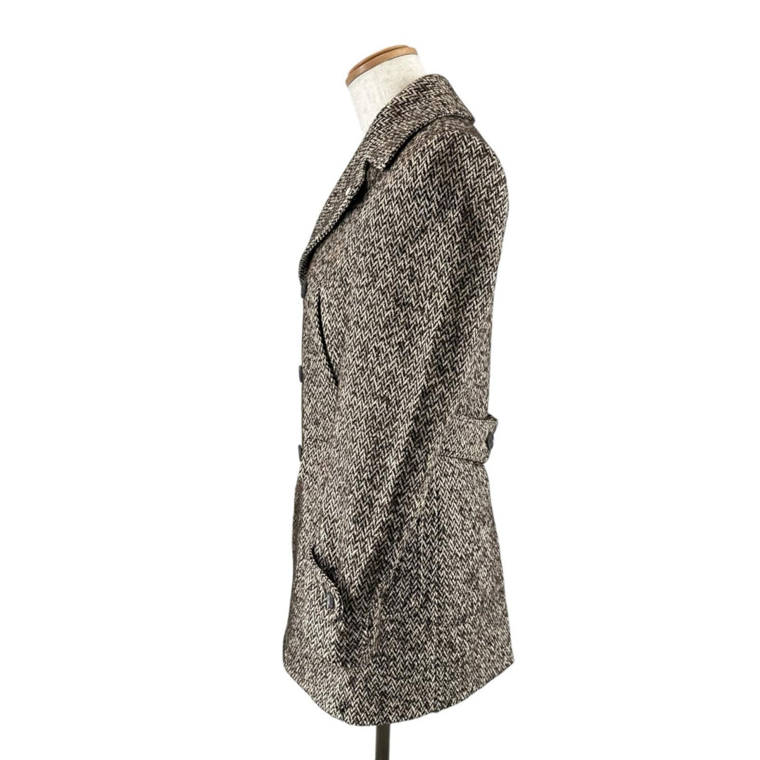 Excellent L.B.M.1911 Double chester coat Herringbone Tweed Brown 7L91187039