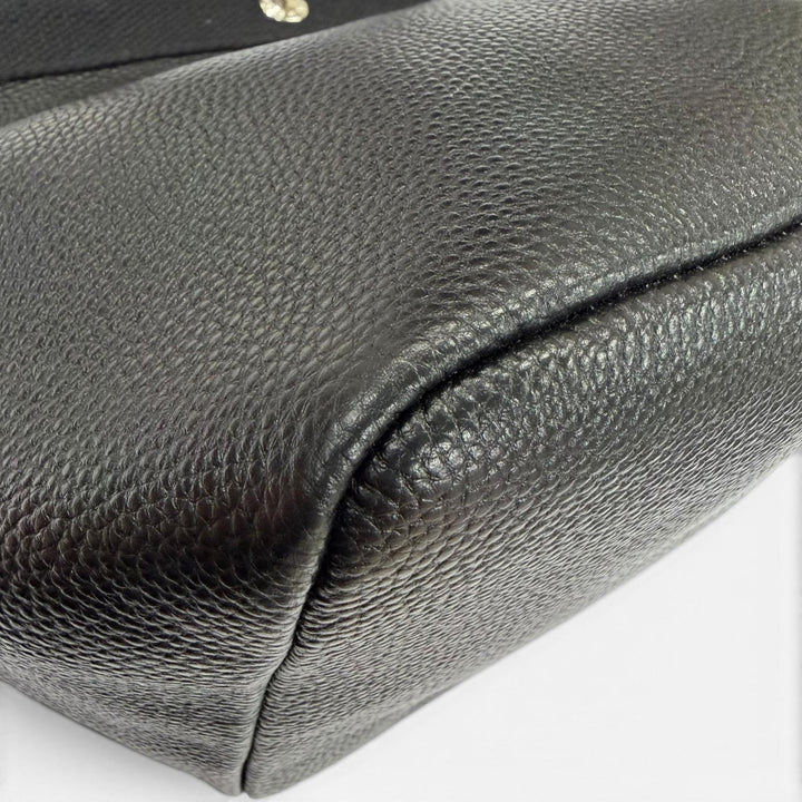 Excellent Herve Chapelier Luxe Boat-Shaped Tote Bag M black 707Gold Plated