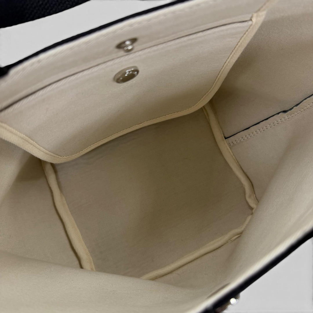 Excellent Herve Chapelier Luxe Boat-Shaped Tote Bag M black 707Gold Plated