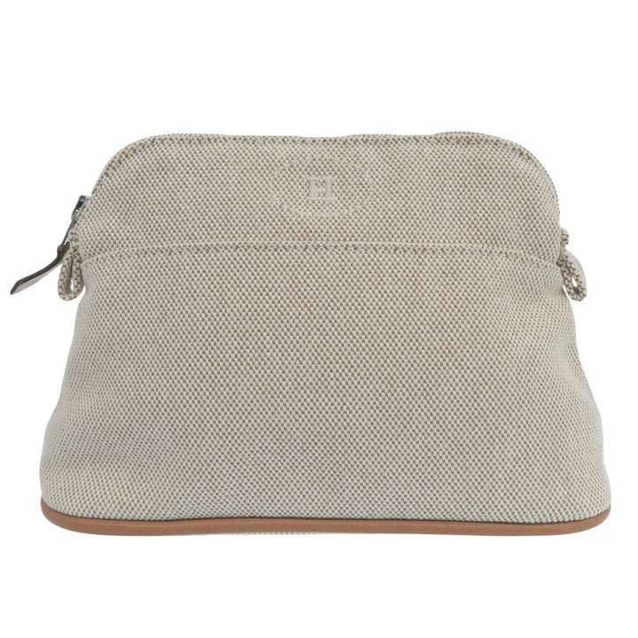 Excellent HERMES Cosmetics Pouch Bollid pouch mini beige cotton Women