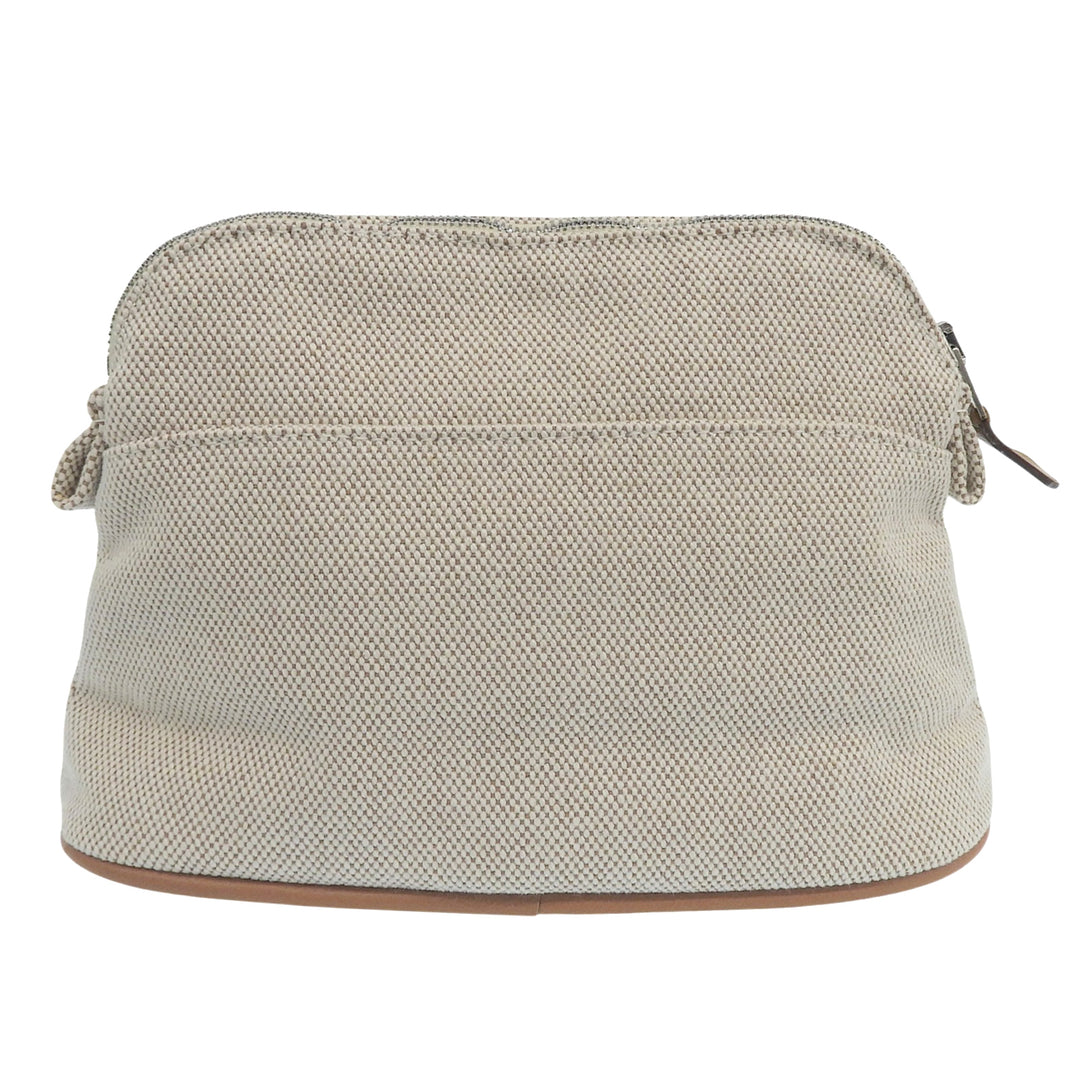 Excellent HERMES Cosmetics Pouch Bollid pouch mini beige cotton Women