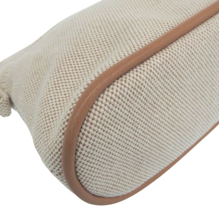 Excellent HERMES Cosmetics Pouch Bollid pouch mini beige cotton Women