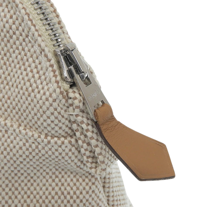 Excellent HERMES Cosmetics Pouch Bollid pouch mini beige cotton Women