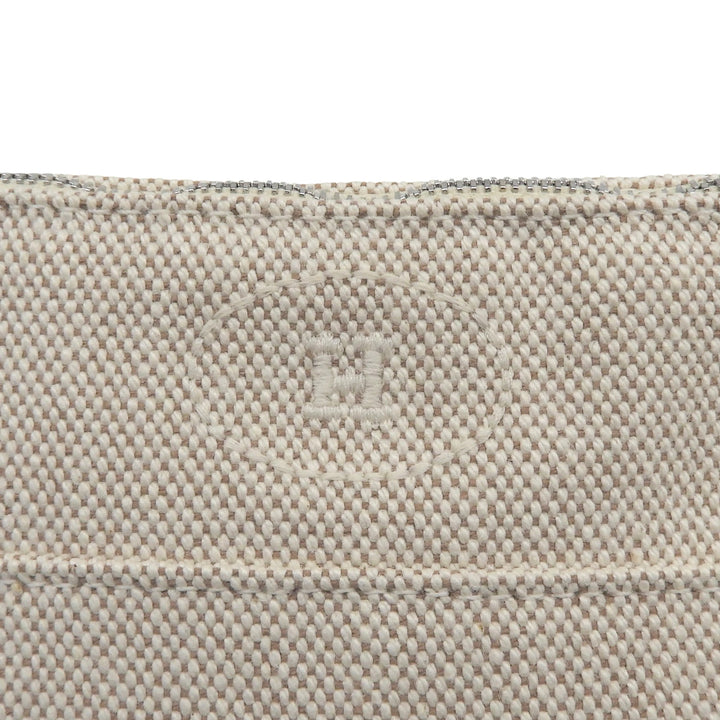 Excellent HERMES Cosmetics Pouch Bollid pouch mini beige cotton Women