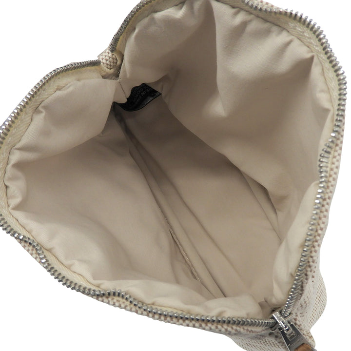 Excellent HERMES Cosmetics Pouch Bollid pouch mini beige cotton Women