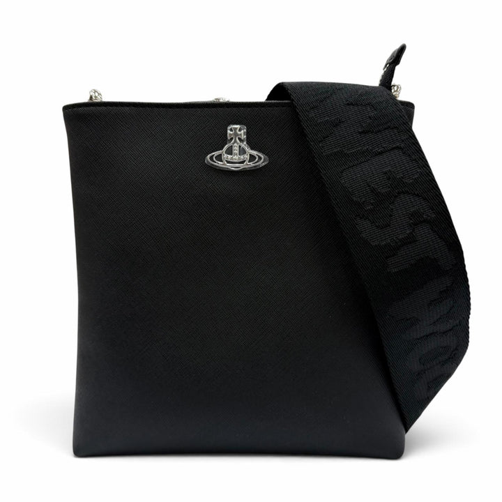 Pristine Vivienne Westwood Orb logo bio-green Saffiano leather cross sling bag