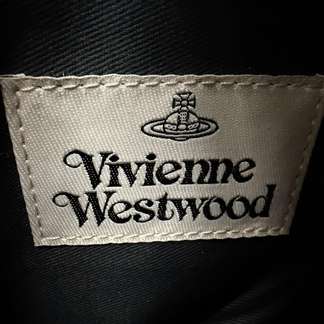 Pristine Vivienne Westwood Orb logo bio-green Saffiano leather cross sling bag